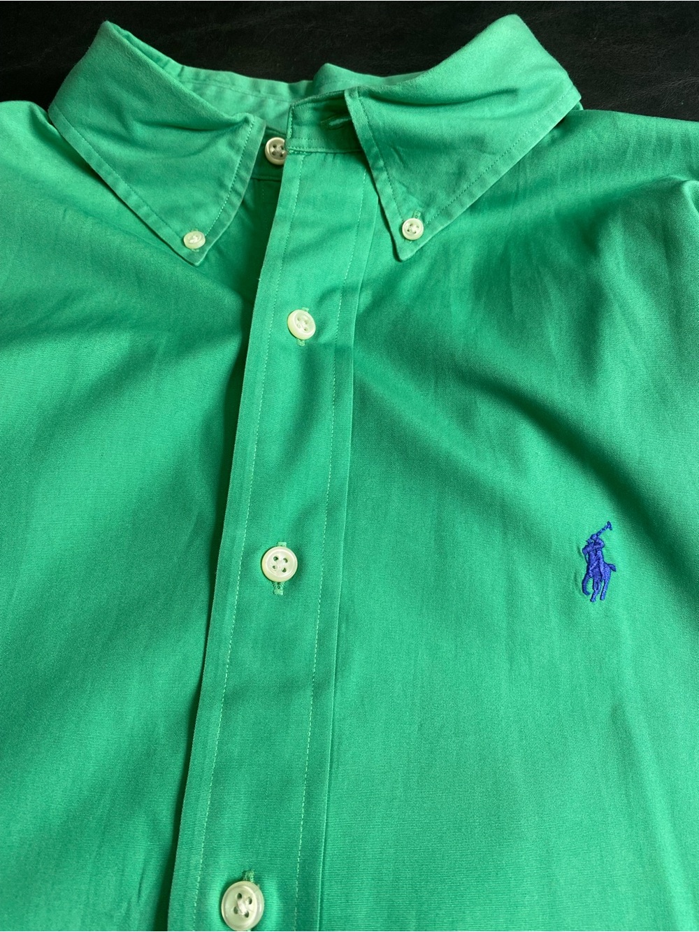BLAKE by Ralph Lauren XL Green Button-Down Shirt with Blue Pony - Picture 3 of 11